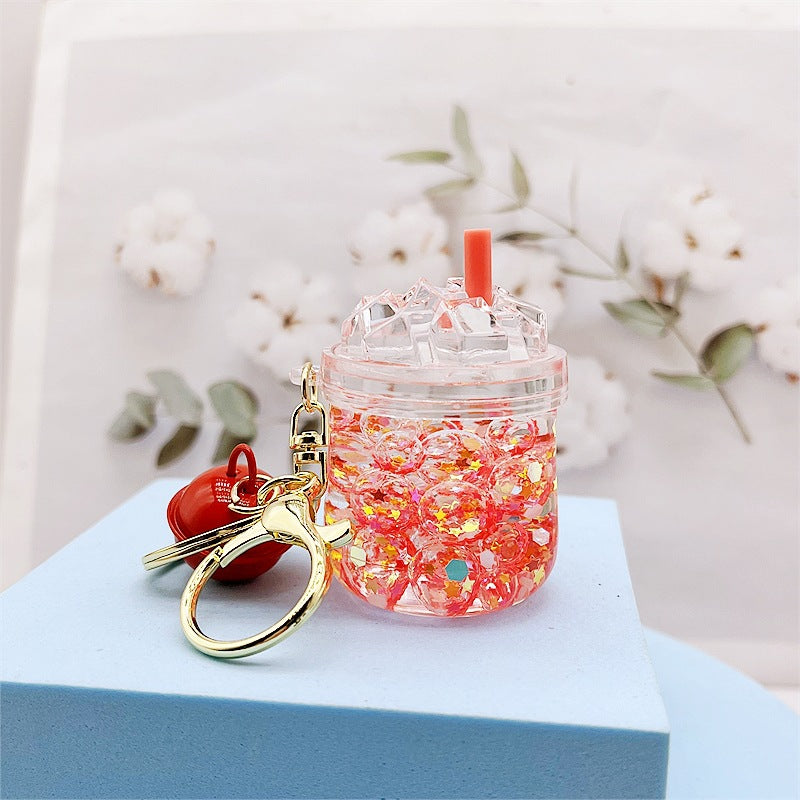 Llavero creativo al por mayor de la botella de la deriva del aceite luminoso de acrílico